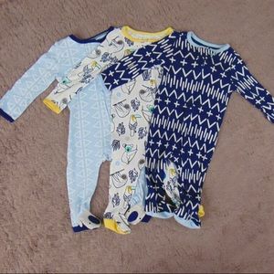 NWOT 3 Pc. Play and Sleep Onesies 0/3 Months